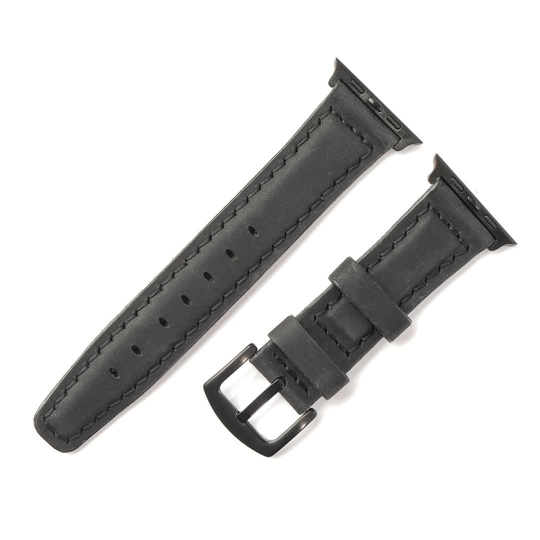 Apple Watch 8 45 MM Handmade Leather Band Strap Black