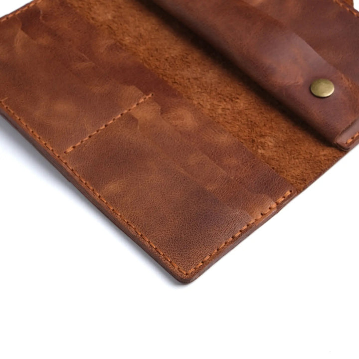 Handmade Leather Long Wallet Light brown
