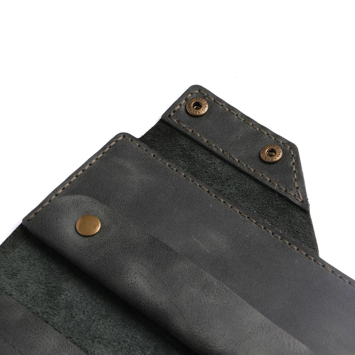 Handmade Leather Long Wallet Dark Green