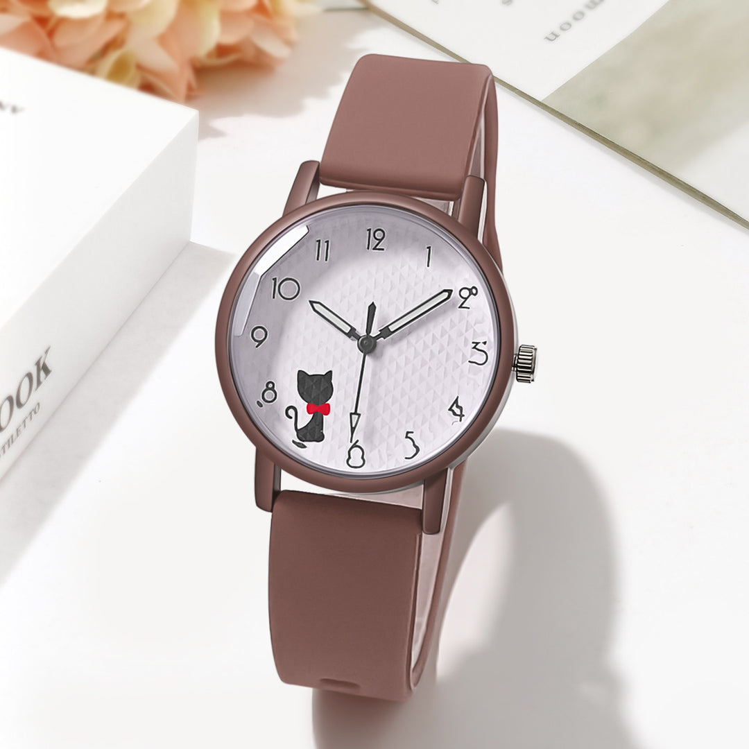 Étudiante étudiante en silicone Strap Quartz