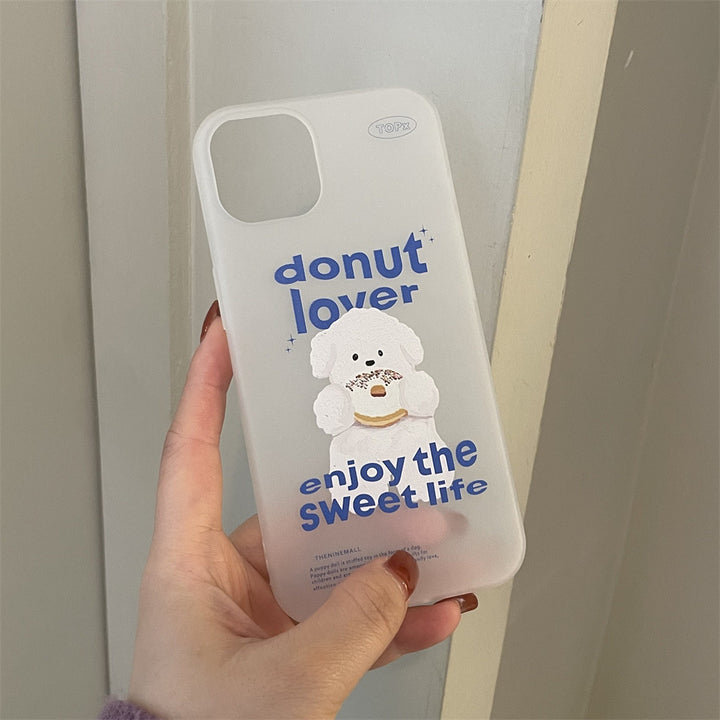 Silicone Cake White Dog Print Phone Case Cover