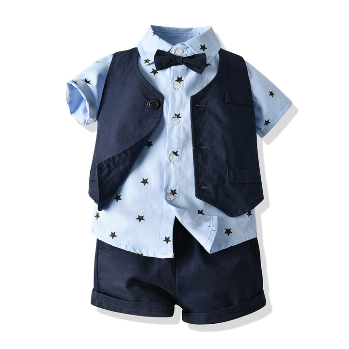 Kinderkleidung Sommer Neues Kinder koreanischer Stil One -Stück Dropshipping Baby Boy's Weste Kurzarm Shirt Kinder Geburtstagskleidung