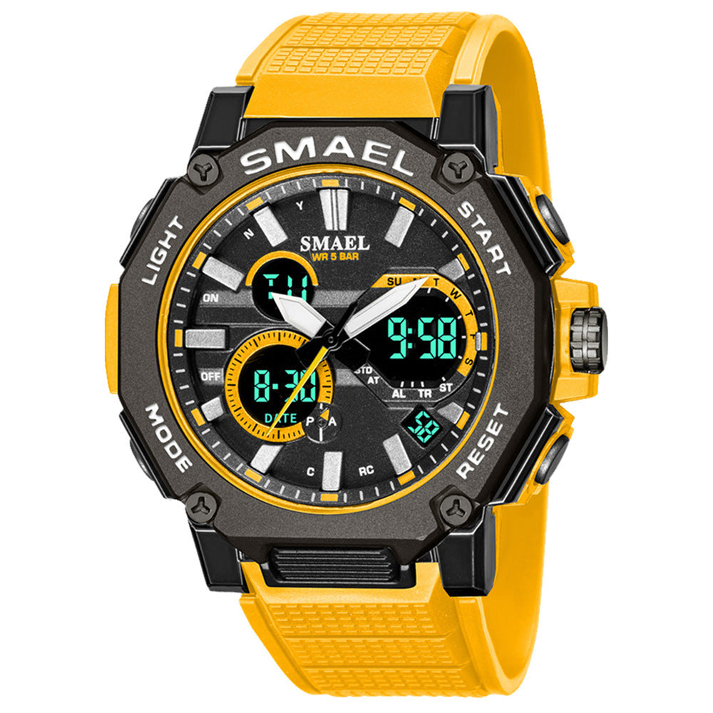 Double Display Waterproof Luminous Sports Electronic Watch