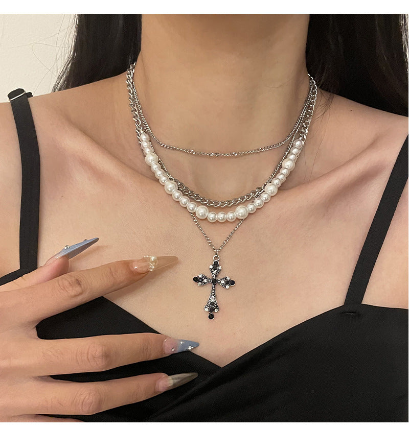 Fashion personalizat cu mai multe straturi de perle cu pandantiv cu perle de perlă Lanț de clavicule pentru femei pentru temperamente pentru temperamente accesorii pentru bijuterii cadouri