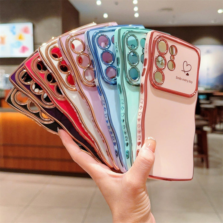 Electroplated Big Wave Phone Case Drop-resistant Protective Cover