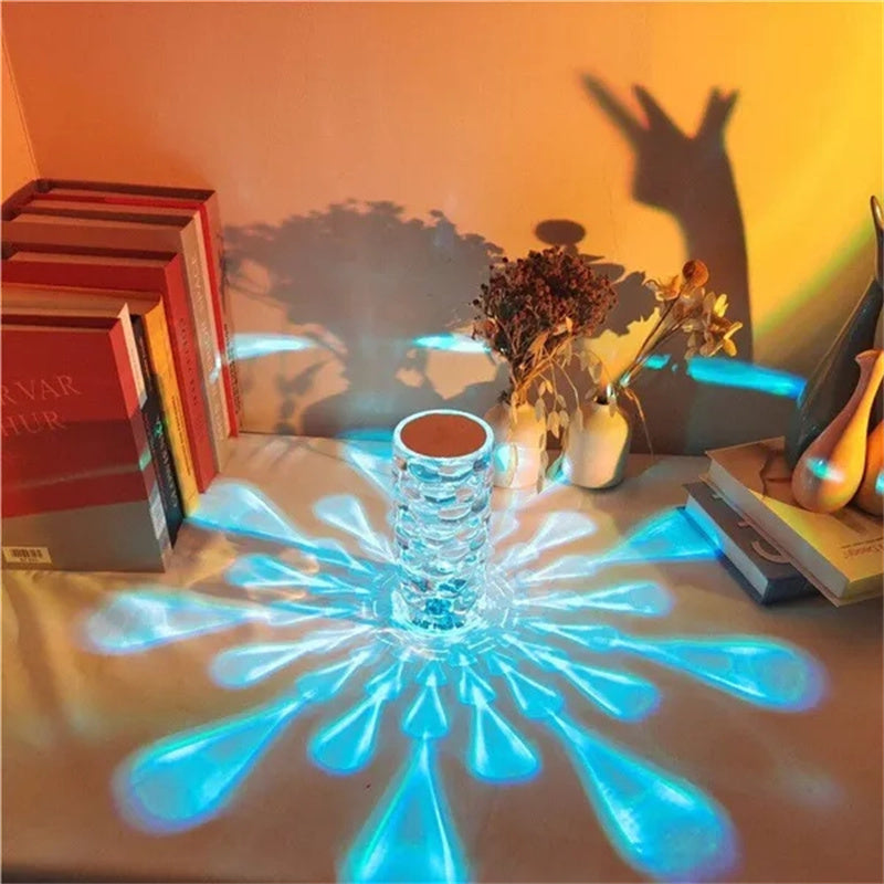 Lampa de masă de cristal Lumina de noapte reîncărcabilă cu lacrimă cu lacrimă LED LED LED LED Lampa 3 și 16Color lampa tactilă pentru decor dormitor de casă