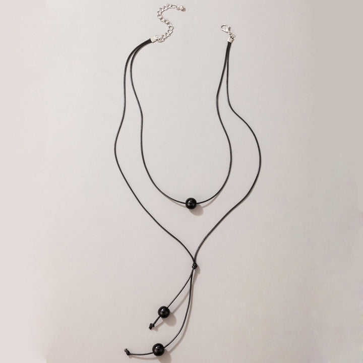 Simple String Beaded Double Clavicle Chain