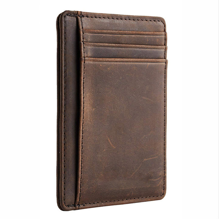 Men's Genuine Leather Anti-theft Swiping Card Holder