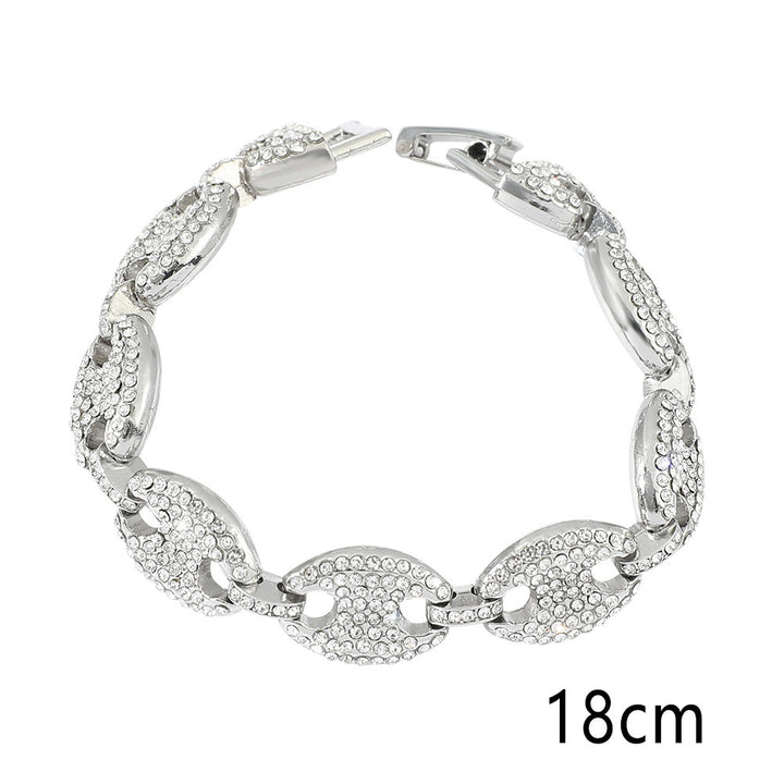 Women's Button Diamond Pig Nose Bracelet