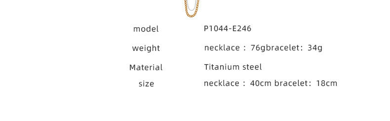 Buckle Bracelet Thick Chain Hip Hop Style Titanium Steel Gold-plated Jewelry All-match