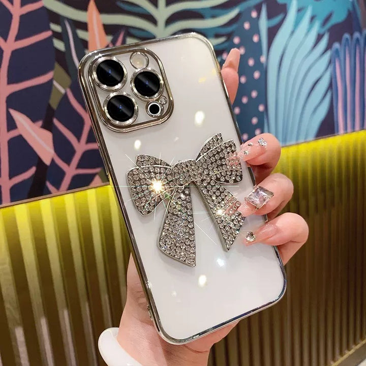 Electroplating Comes With Lens Protector Diamond Bow Phone Case
