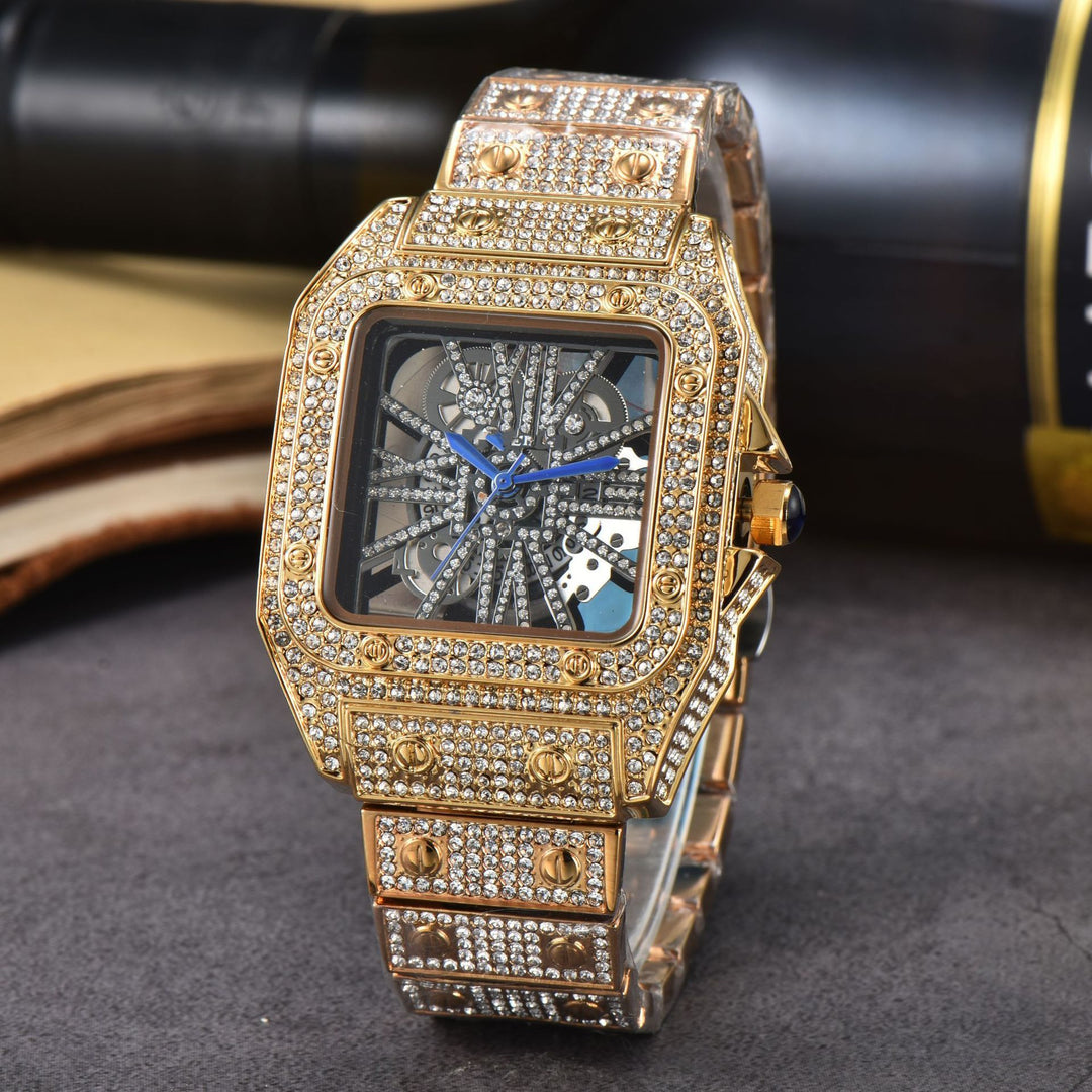 Reloj de acero de moda de diamantes femeninos