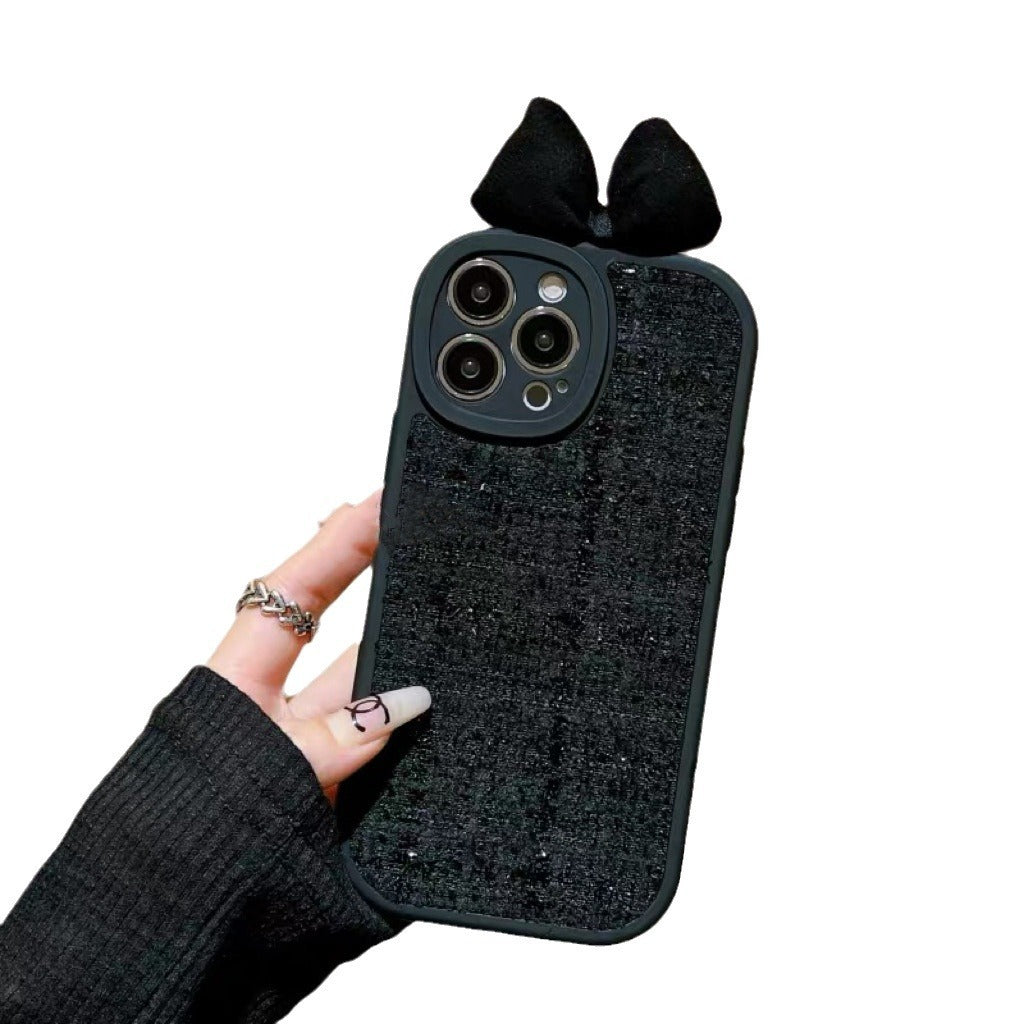 High-grade Black Classic Style Bow Phone Case