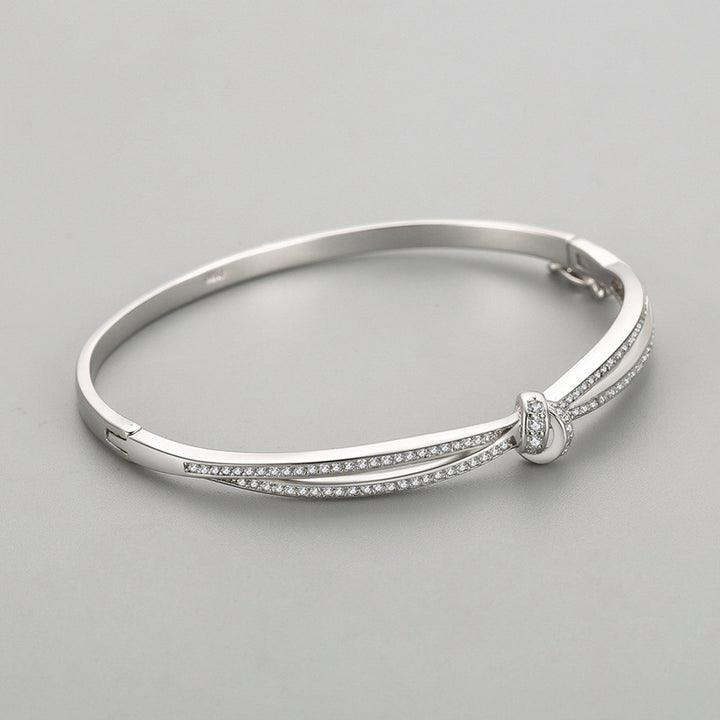 Bracelet Airgid Diamond Oscailte S925 na mBan agus na mBan