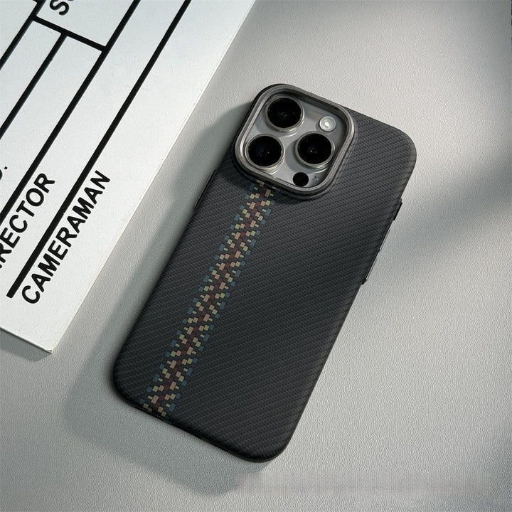 Magnetic Carbon Fiber Pattern Drop-resistant Mobile Phone Protective Case