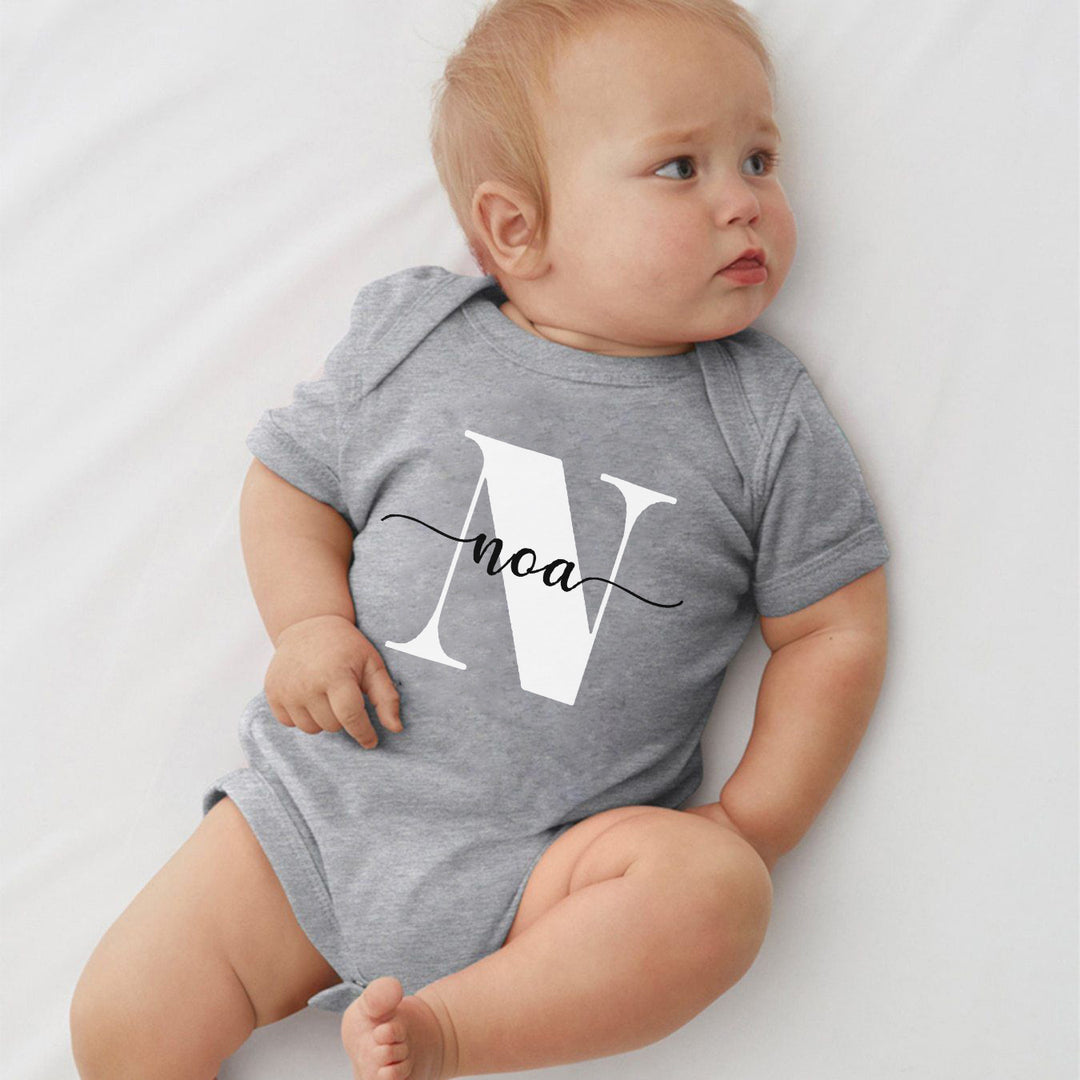 Kişiselleştirilmiş Bebek Adı Bodysuit Özel Yenidoğan Adı Giyim