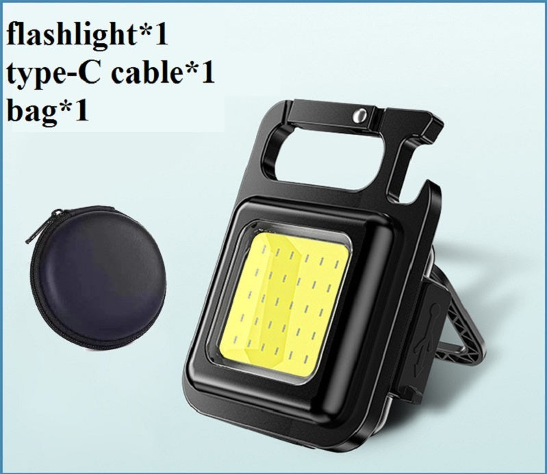 Mini draagbare zaklamp oplaadbare glans Cob sleutelhanger licht LED werk licht USB lading noodlampen buitenkamperenlicht