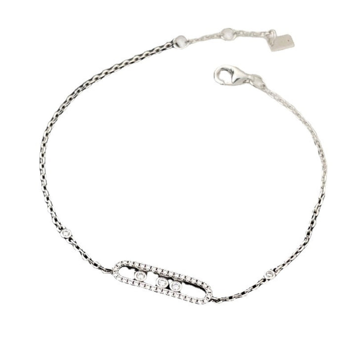 S925 Bracelet en diamant géométrique 18K plaqué pour les femmes