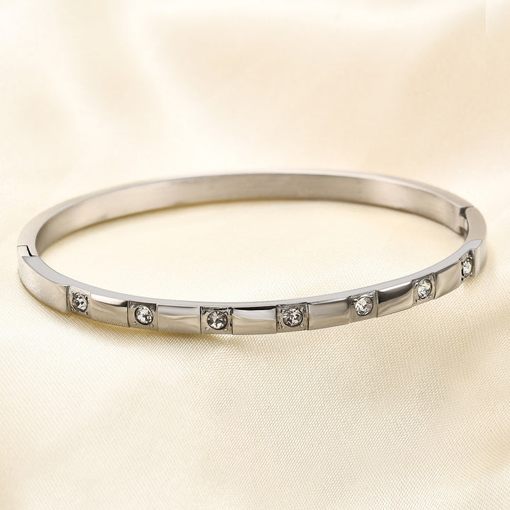 All-match Inlaid Zirconium Bracelet Fashion Couple Simple Bracelet
