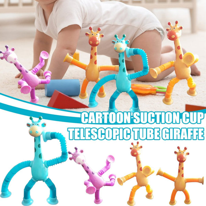 Giraffe buizen zintuiglijk speelgoed nieuwheid veer fidget speelgoed stretch buis stress relief speelgoed voor kinder verjaardagscadeau feest gunsten