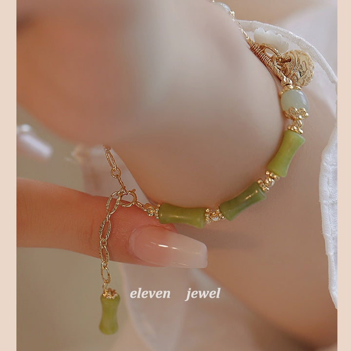 Olivine Bamboo Bracelet Female Bell Bracelet Light Luxury