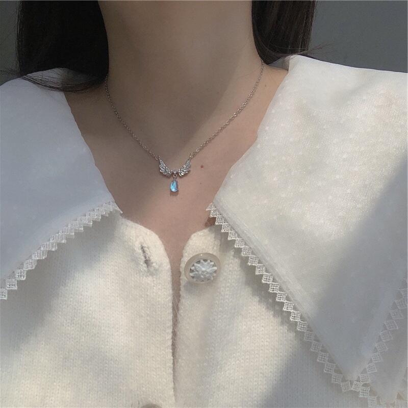 Engel Wings Moonstone Halskette für Frauen