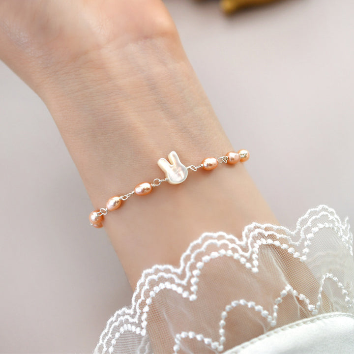 Jewelry Women's Freshwater Pearl Bunny Bracelet