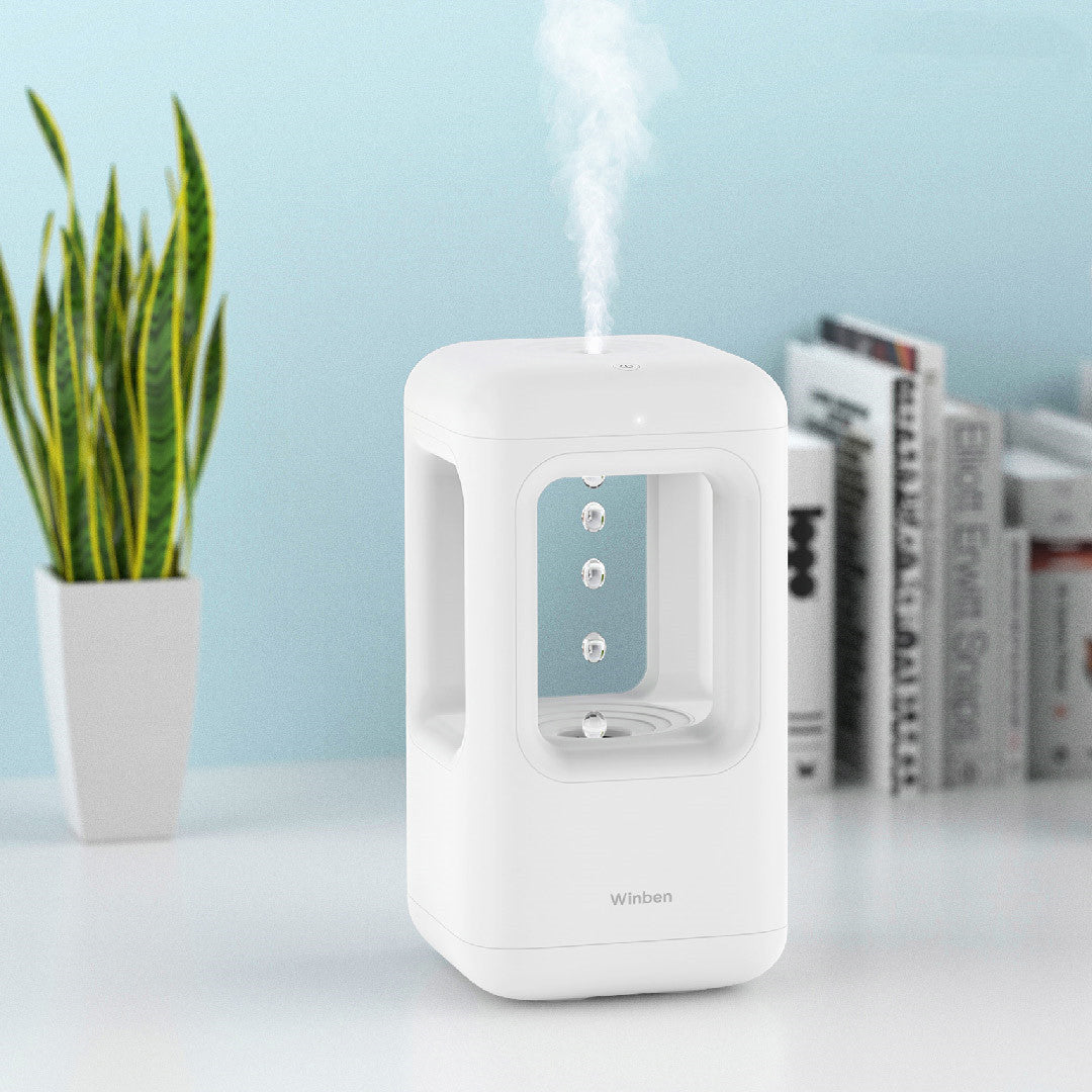 Nouveau humidificateur d'air Home Chambre calme Anti-Gravité Drop Drop Humidificateur Amosphère Lumière