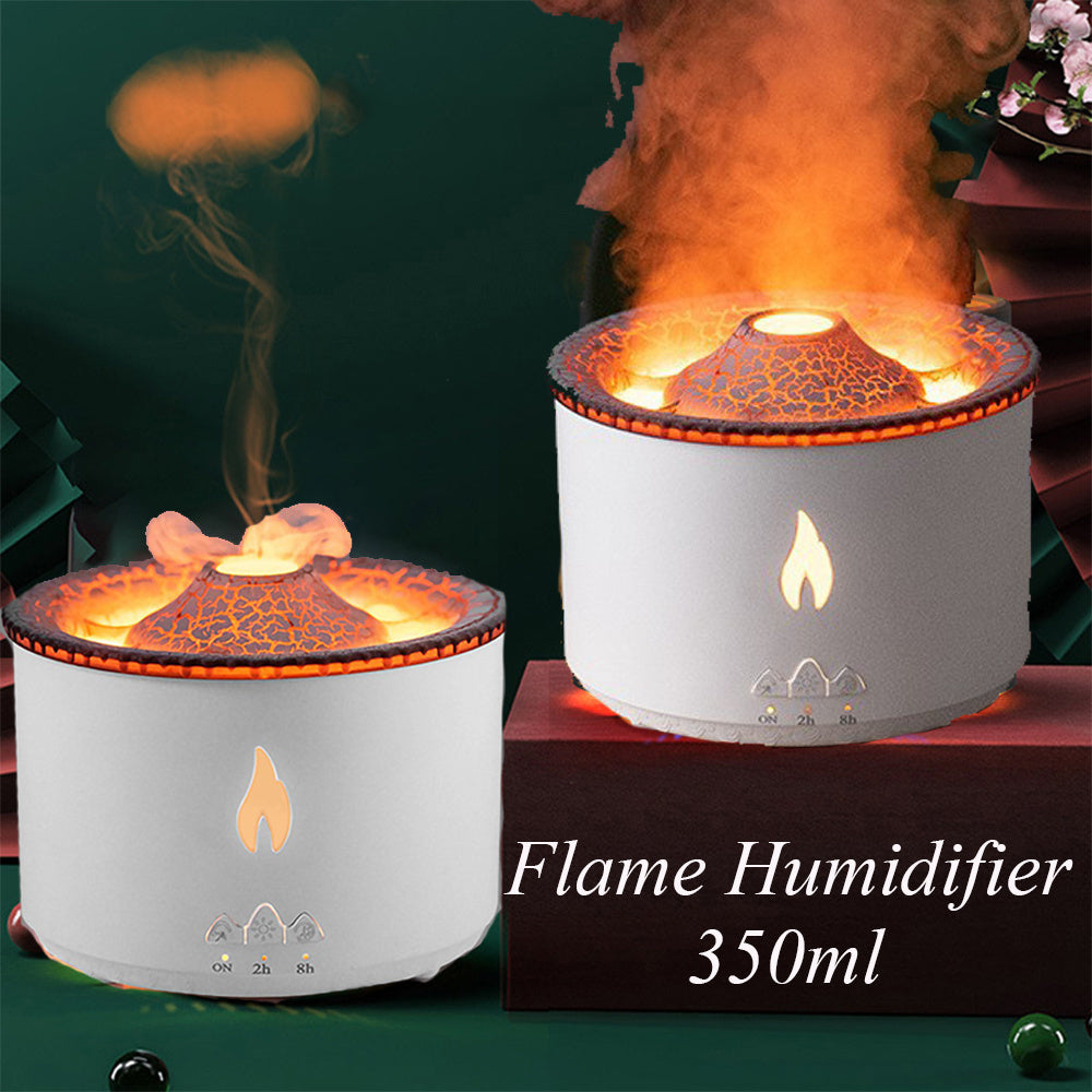 Nuevo creative ultrasónico esencial Humidificador Volcano Aromaterapia Máquina de la máquina Spray Jellyfish Air Flame Humidificador