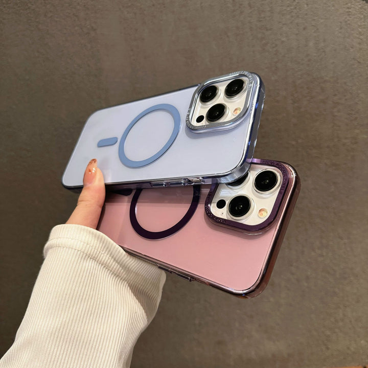 Applicable Transparent Magnetic Colored Glaze Strong Magnetic Phone Case