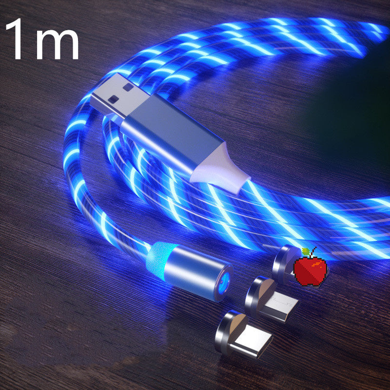 Manyetik Şarj Kablosu Flaması Hızlı Şarj Kablosu Aydınlatma Mikro USB Kablo LED Mıknatıs Şarj Cihazı Tip-C Kablosu