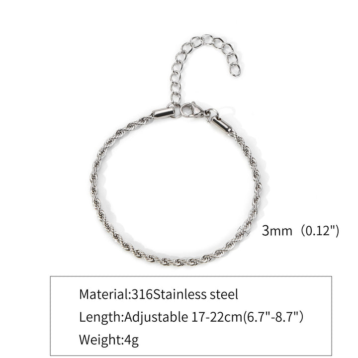 Roestvrijstalen hennepbloemenketting voor zowel mannelijke als vrouwelijke titanium stalen armband