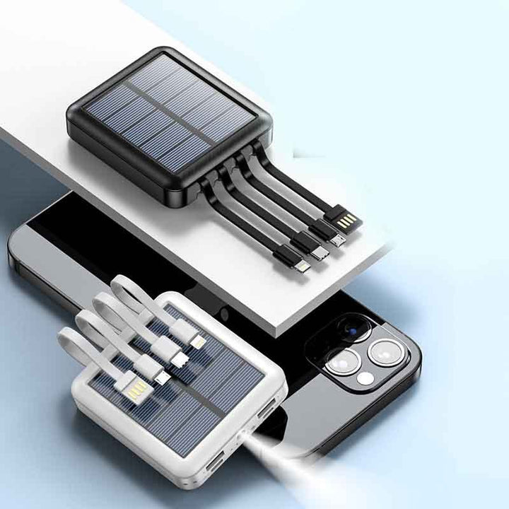 Mini Portable Power Bank With Solar Cable