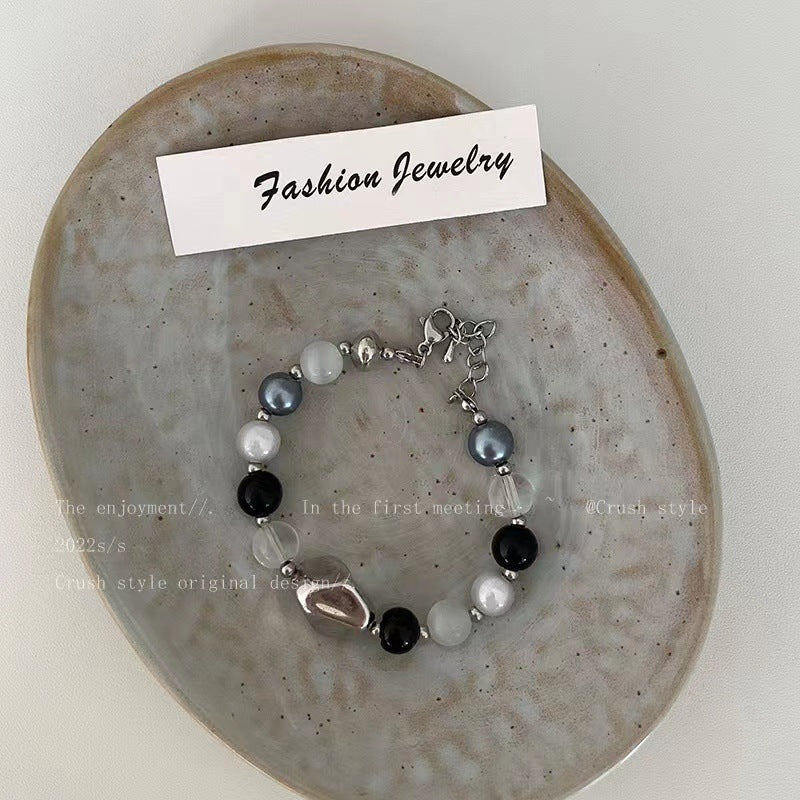 Chinese Style Niche Sweet Cool Style Small Pieces Of Silver Contrast Color Retro Neutral Bracelet