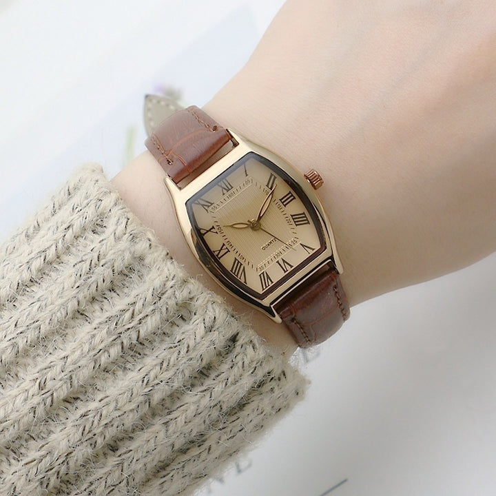 Bucket-shaped Simple Waterproof Quartz Watch For Girls