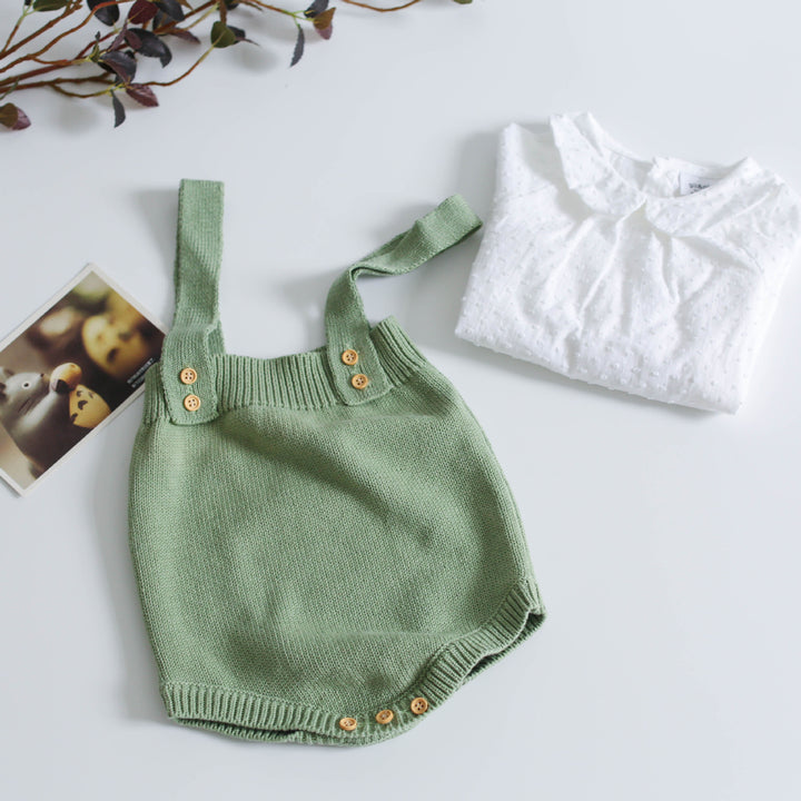 Бебешки дрехи памук и вълнена струна халтер onesie