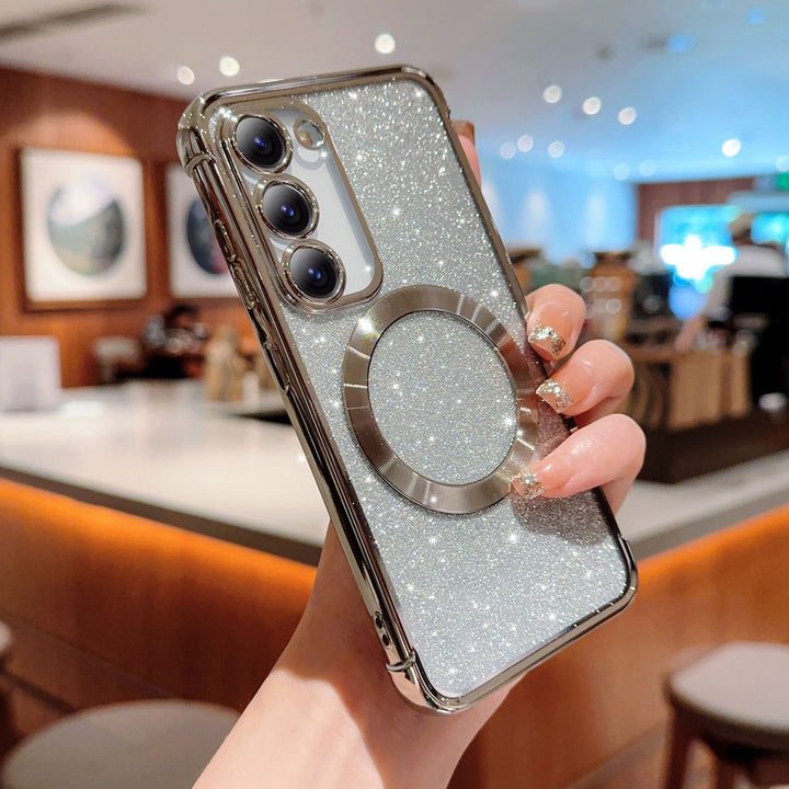Magnetic Plating Transparent Solid Color Phone Case