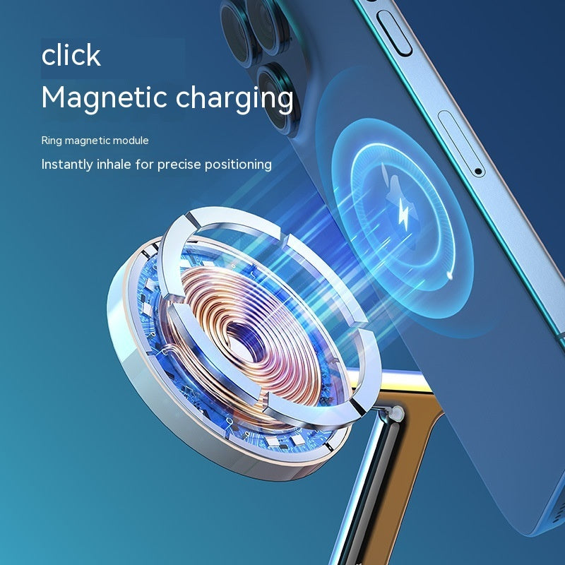 Mobile Phone Three-in-one 15W Magnetic Suction Wireless Charger MagSafe Earphone Watch Desk Charger