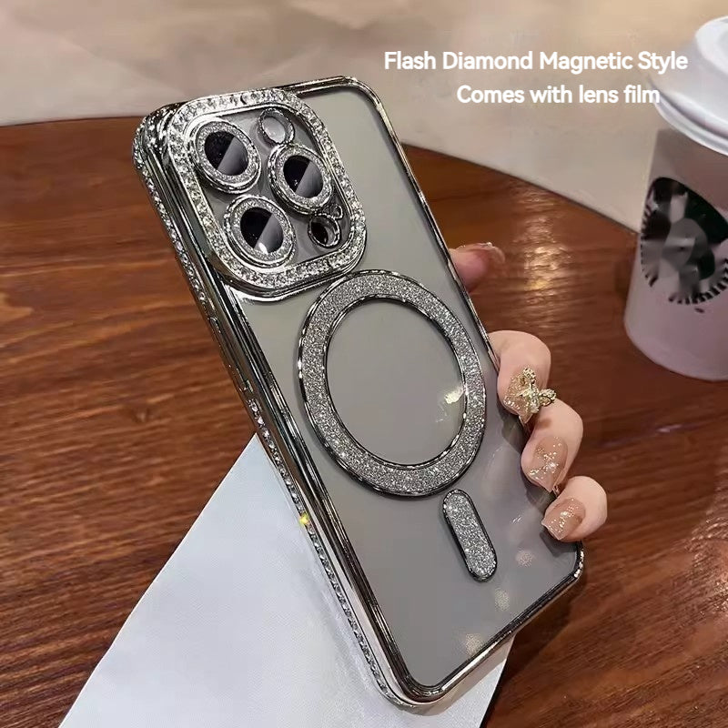 エッジドリル磁気透明な電話ケースシリコン保護カバー