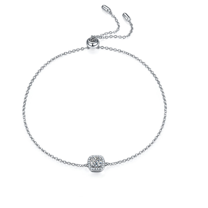 Ins Style Simple Bracelet 925 Sterling Silver Diamond Sweet Cool