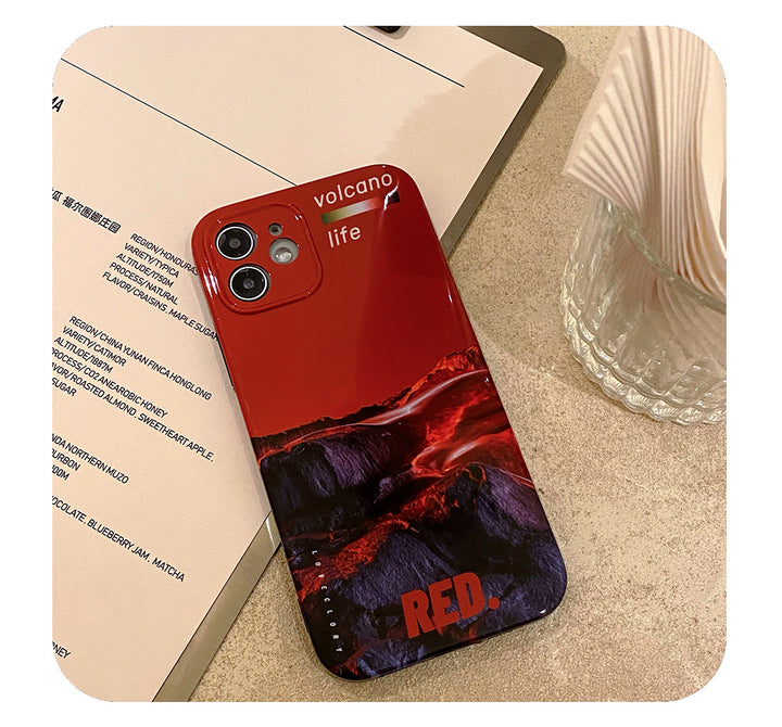 Compatible with Apple, Clory Original Red Volcano IPhone12 Mobile Phone Case