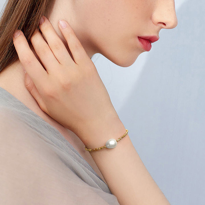 Bracelet de perles baroques en argent de la mode pour femmes