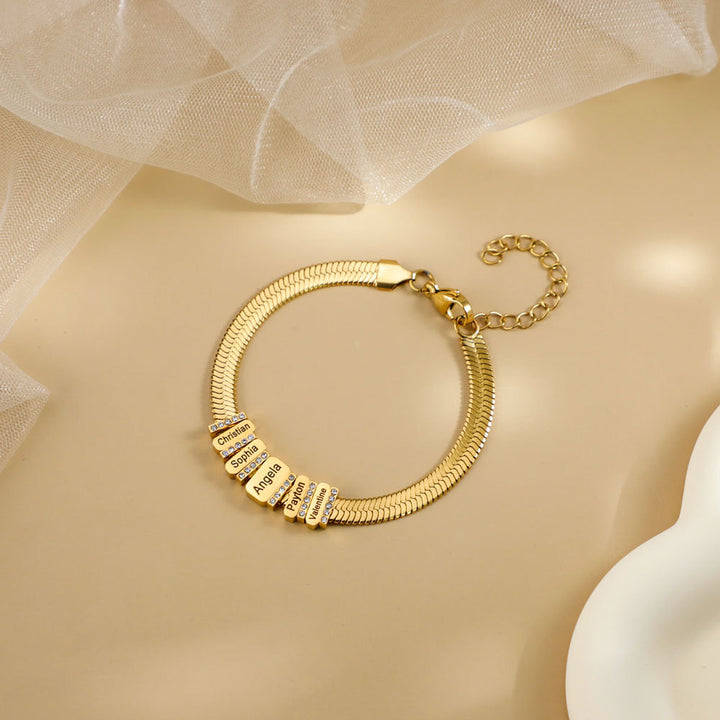 Nomes personalizados pulseira de miçangas pulseira de aço inoxidável Bracelete personalizado Jewellry Gift para mãe pai namorado namorado namorado