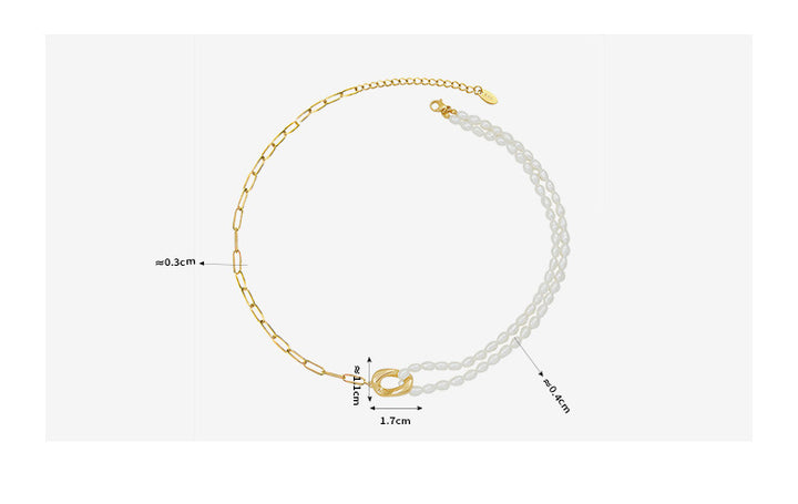 Leichte Luxus -Süßwasser -Perlennähte Halskette Titaniumstahl