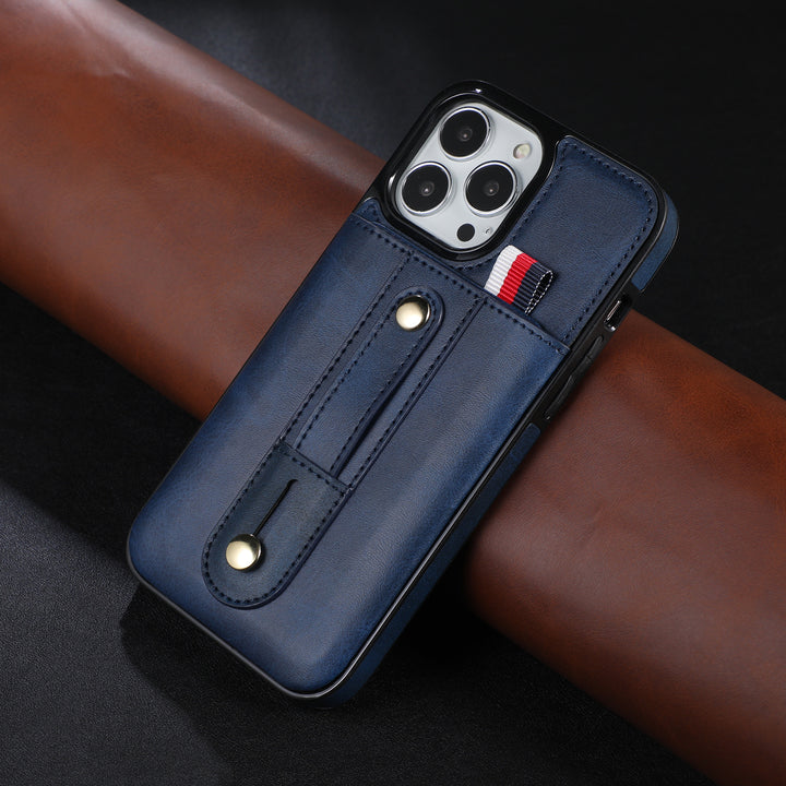 New Creative Ring Buckle Leather Card Mobile Phone Case Protective Cover