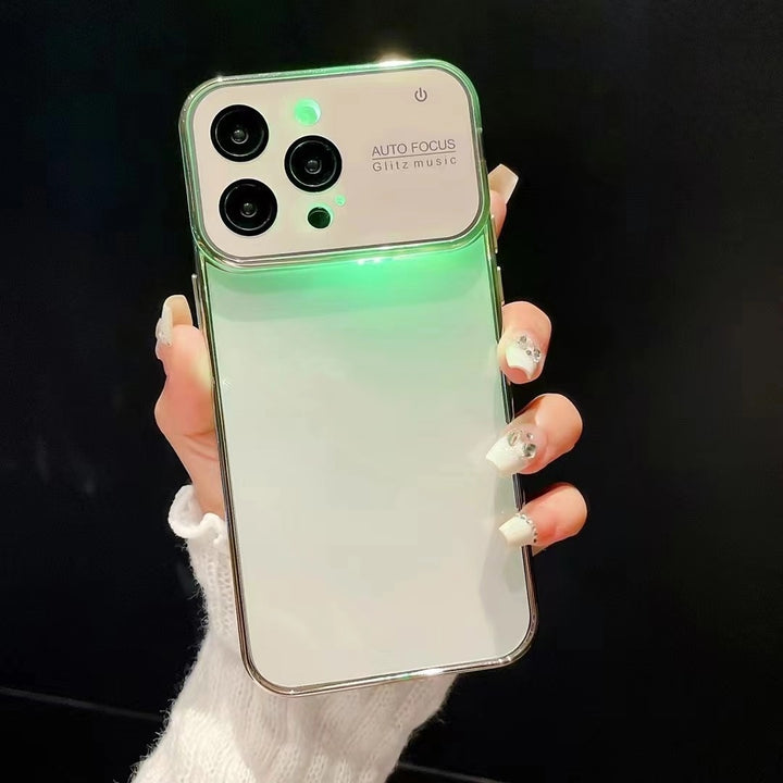 Étui de téléphone coloré lumineux élevé transparent transparent