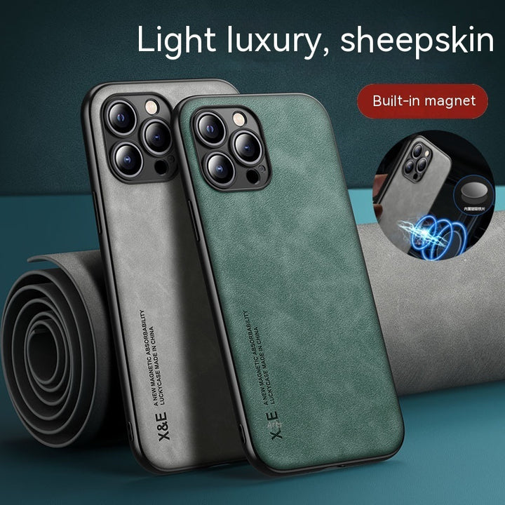 Magnetic Phone Case New Simple Sheepskin Protective Cover