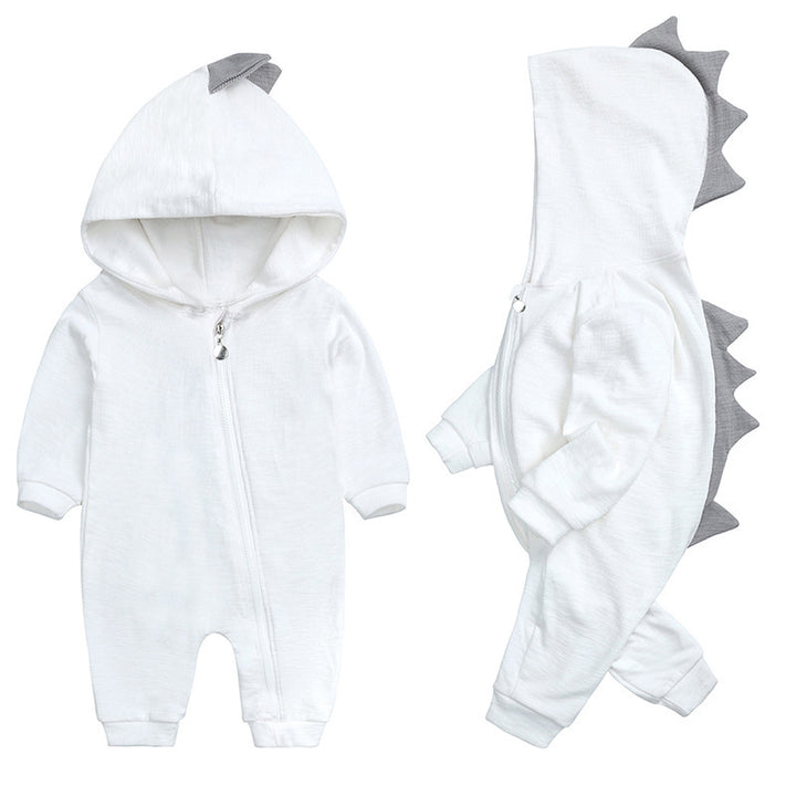 New Baby Long Sleeve Dinosaur Hooded Cotton Onesie