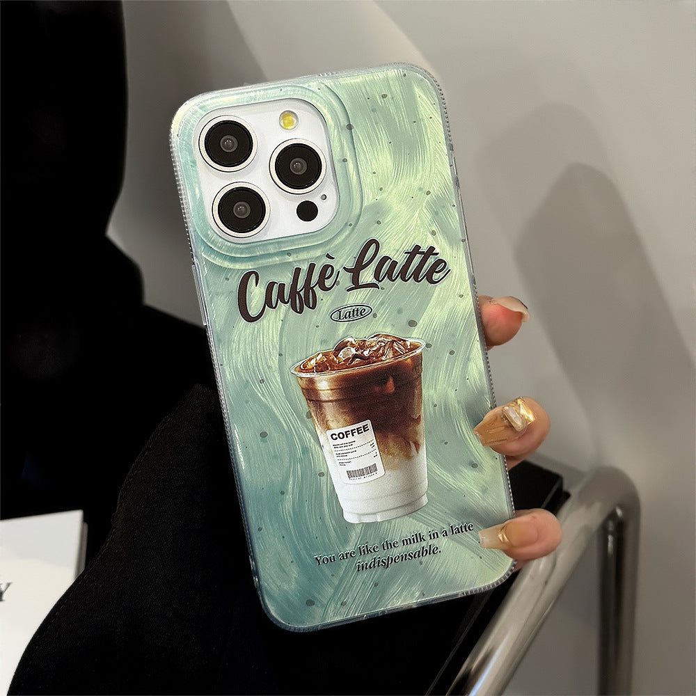 Étui de téléphone à café Green Splash Ink