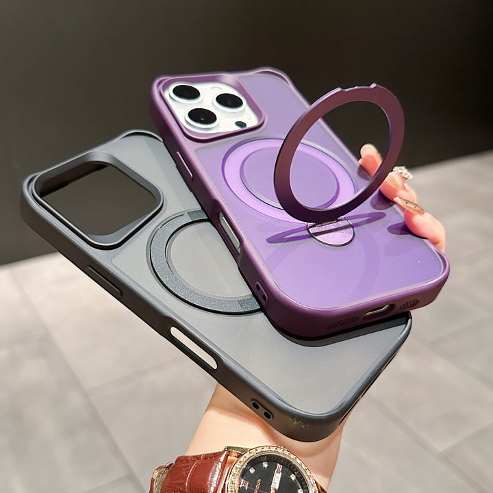 Suitable For IPhone16Pro Skin Feeling 360 Degrees Rotating Bracket Magnetic Suction Phone Case